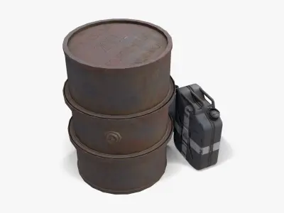 WW2 Water Storage Assets 02 Low-poly 3D model