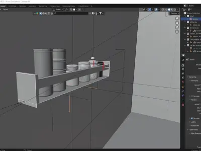 Wall Jars Shelf Free 3D model