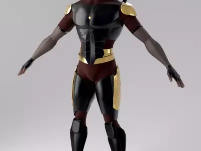 Superhero mercenary Low-poly 3D model