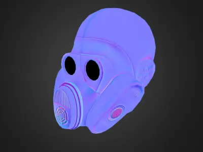 Gas mask Homyak Low-poly 3D model
