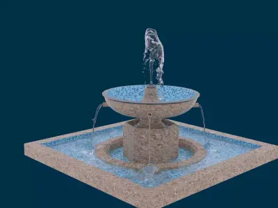 Realistic Water Fountain Loop Animation 8 3D model