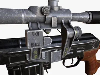 Dragunov Sniper Rifle - SVD Low-poly 3D model