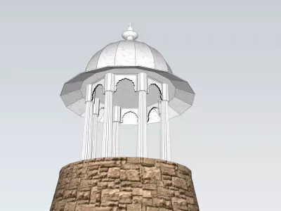 indian stone chatri 3D model