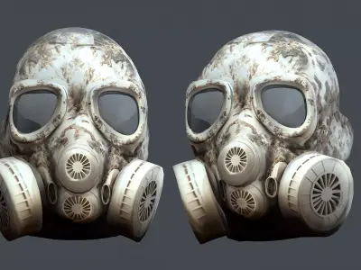  Gas mask helmet 3d model military combat fantasy cyborg Low-poly 3D model