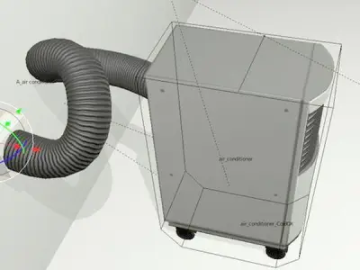 Air Conditioner Rigged Low-poly 3D model