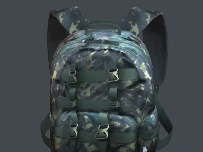 Backpack military combat Black baggage  Low-poly 3D model buy