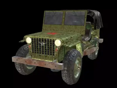 Russian military jeep 3D model