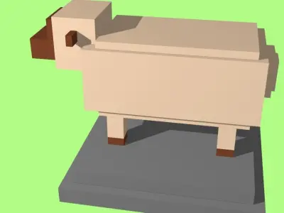 VOXEL SHEEP - MODEL 9 Low-poly 3D model