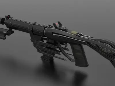 Scifi Gun Fps - Tps Low-poly 3D model