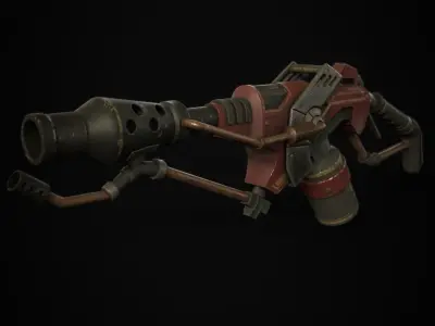 FlameThrower grenade launcher Low-poly 3D model