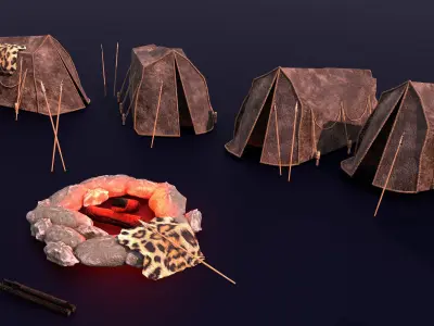 Prehistoric village 3D model