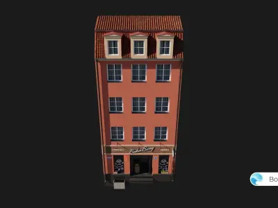 Old Riga Building 3D model Low-poly Low-poly 3D model