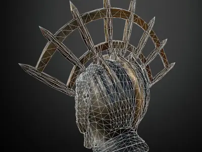 HELMET14 Game Ready helmet with spikes Low-poly 3D model