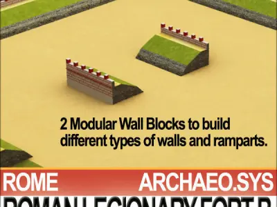 Roman Legionary Fort B Add Pack Fort A Rectangular Plan 3D model