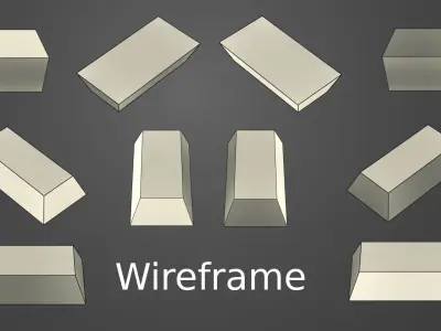 Hand-painted ingots pack Free low-poly 3D model