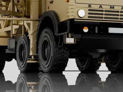 Russian Kamaz truck 8X8 with mobile Control - Premium Low-poly 3D model