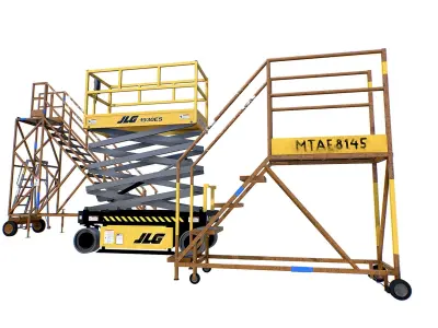 Aircraft Maintenance Ladders Collection Low-poly 3D model