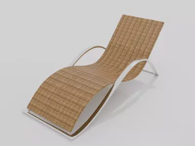 Honey brown Curved Woven chair Free 3D model