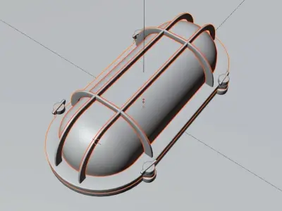 Bulkhead Light - Ship lamp for ceilings and walls Low-poly 3D model