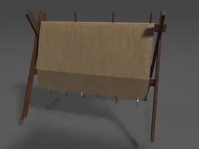 Weaving Rack Low-poly 3D model