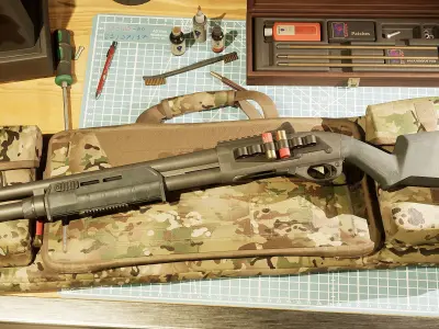 Remington 870 Low-poly 3D model