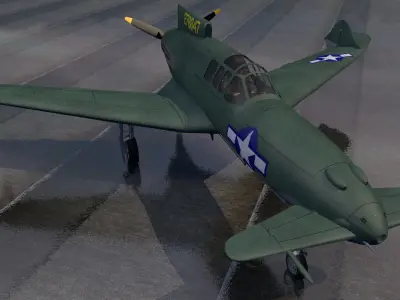 Curtiss-Wright XP-55 Ascender 3D model