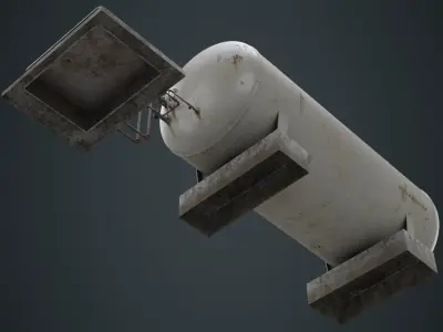 Industrial Gas Tank 2B Low-poly 3D model