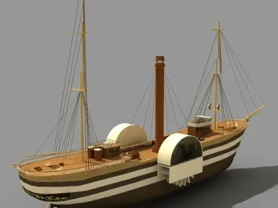 Old Steam Ship 03 3D model