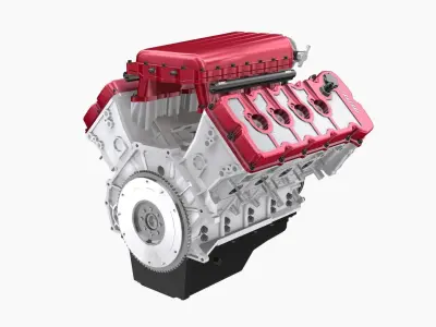 MMR Gen X 351X Billet Coyote engine Low-poly 3D model