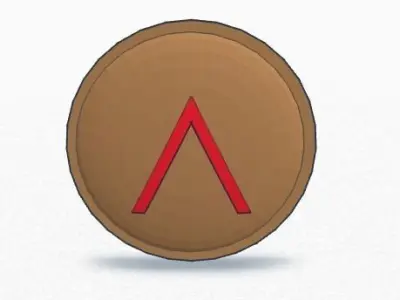 Shield Spartan Low-poly 3D model