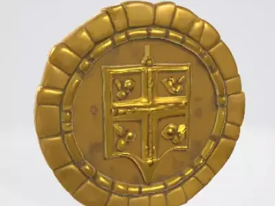 Ancient Gold Coin 3D Model 3D model