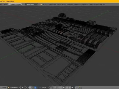 scifi space ship Panel Low-poly 3D model