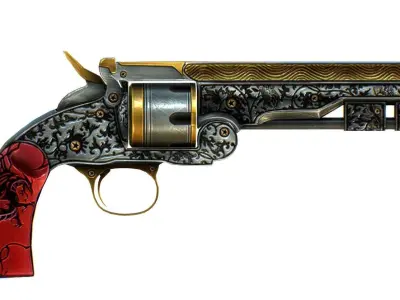 Multibarrel Short Barrel Revolver 04 Low-poly 3D model