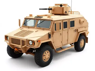 Desert Tactical Vehicle model pack Low-poly 3D model