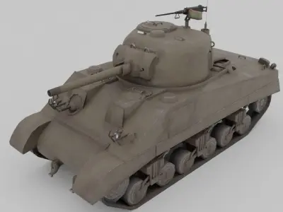 M4 Sherman Medium Tank Low-poly 3D model