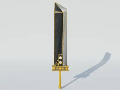 Final Fantasy Big Sword Free low-poly 3D model