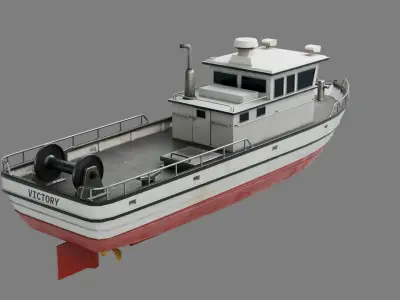 Lowpoly Fishing Boat Low-poly 3D model