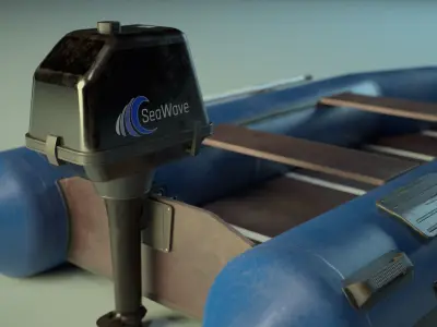 Inflatable Boat PBR Low-poly 3D model