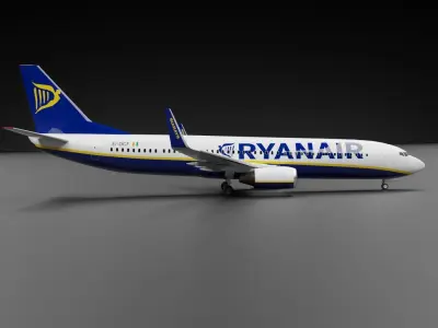 Boeing 737-800 Ryanair Livery 3D model