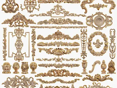 Collection of 40 classic carvings Part 6 3D model