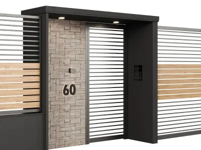 Modern fencing 3D model