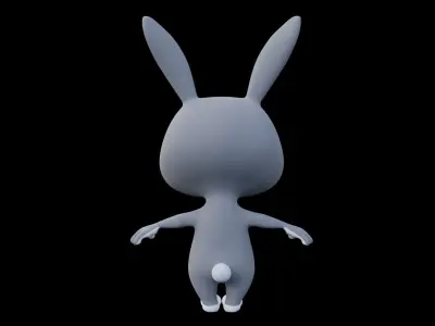 Cartoon Rabbit - READY TO RIG Low-poly 3D model