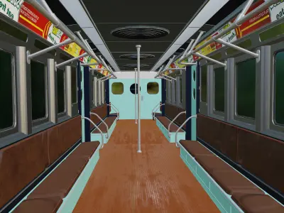 Subway Car Interior Low-poly 3D model