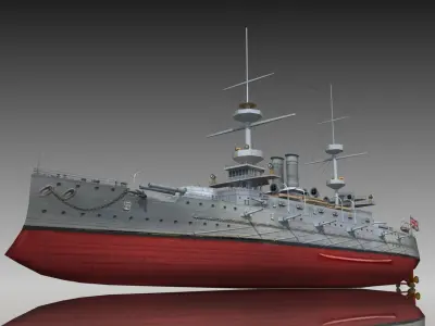 Dreadnought Battleship HMS Majestic 1895 3D model