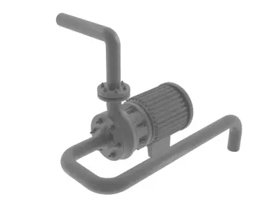 Borewell Pump Low-poly 3D model