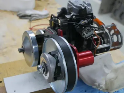 Electric starter and CVT for engine GX 35cc Free 3D model