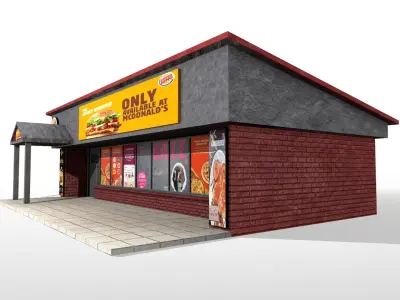 Restaurent 3d MOdel Low-poly 3D model