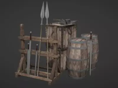 Medieval Props - Lowpoly Free low-poly 3D model