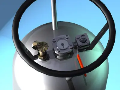 Balloon basket and gas tank 3D model