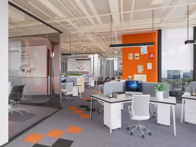  Office reception interior scene 22 3D model